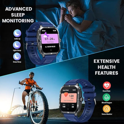 Smartwatch – Bluetooth-Anrufe – 100+ Sportmodi – wasserdicht