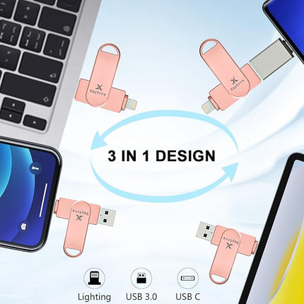 Flash Drive 512GB - 3-in-1 voor iPhone, iPad, Android en PC