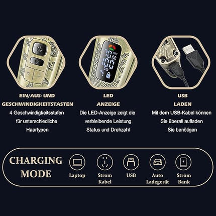 Draadloze Baard - Haar en Grooming Trimmer - LED Display - Complete Set