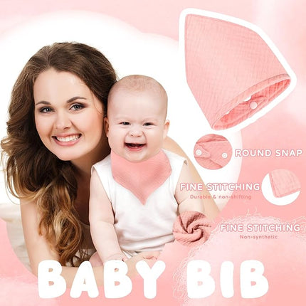 New Born Cadeauset - Roze – knuffeldoek, bijtring en slabber – 0+ mnd
