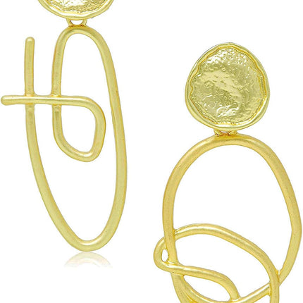 14K vergoldete, matte Vintage-Statement-Ohrringe – perfekt für besondere Anlässe und als Geschenk