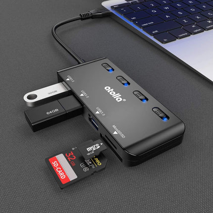 Hub met kaartlezer – 3 poorten en SD/microSD – USB - Plug and Play