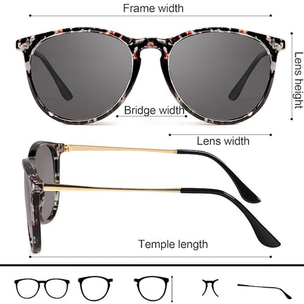 Photochromatische Sonnenbrille Unisex – Polarisierte Retro-Rundbrille – UV400