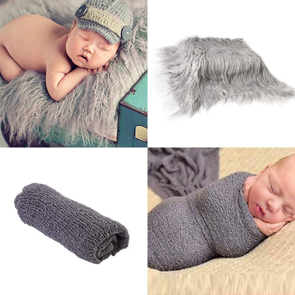 Multifunctionele Babyfotografie Set - Zachte Deken & Wikkel, Uniseks Design