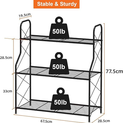 3-Lagen Metalen Plantenrek- Kleur Brons – Vintage Stijl en Grote Capaciteit