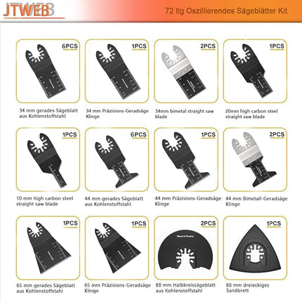 Zaagbladenset - 72-delige Oscillerend - Multitool Accessoires