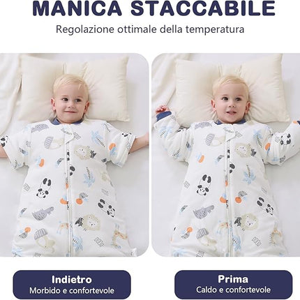 Baby slaapzak - 3.5 TOG – 100% katoen - Afritsbare mouwen - 6-14 mnd