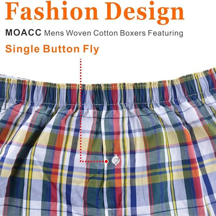 Set van 3 Geruite Boxershorts voor Heren - 100% Katoen - Maat M