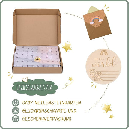 Geschenkset für Neugeborene – Jungen und Mädchen – grün – perfekt als Geschenk