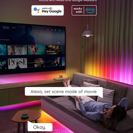 RGBIC-LED-Streifenlicht | 5m | Kompatibel mit Alexa und Google Assistant | Musiksynchronisierung