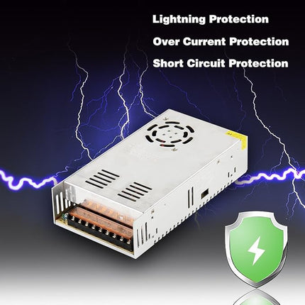 SUPERNIGHT - 12V 30A 360W Schakelvoeding met Beveiliging – Voor LED, 3D-printers en Meer