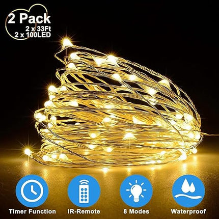 LED lichtsnoeren Set – 2 x 8M - met afstandsbediening – 8 modi