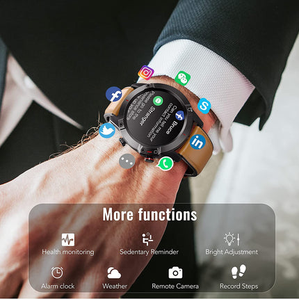 Fortschrittliche Smartwatch mit HD-Touchscreen, Gesundheitsüberwachung und wasserdichten Funktionen, inklusive zwei Armbändern