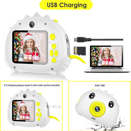 Witte Kindercamera - 20MP HD Digitale Camera  - Perfect voor Jonge Fotografen van 3-12 jaar