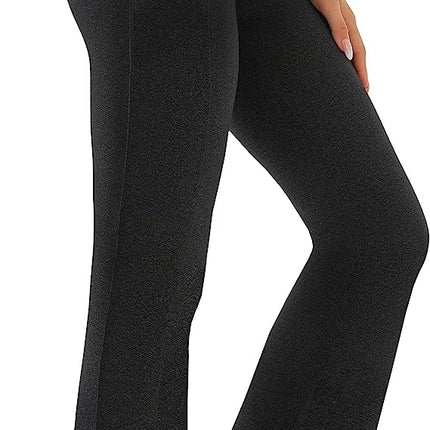 JOYSPELS Bootcut Yoga Pants with Side Pockets for Women, Bootleg Yoga Pants Tummy Control, High Waisted Yoga Pants Suitable for Office, Gym, Casual, Jogging, Yoga - Size L