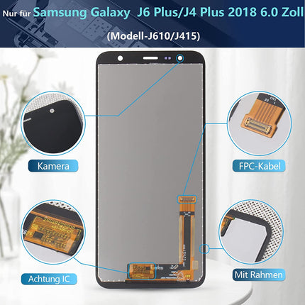 Display for Samsung Galaxy J6 Plus J610/J4 Plus 2018 J415/J4 Core j410 LCD Screen Replacement Digitizer Touch Screen Assembled Replacement with Tools (Black does not apply to J600)