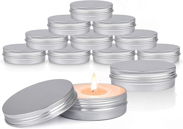 24 stuks aluminium potjes 120ml met schroefdeksel – zilver