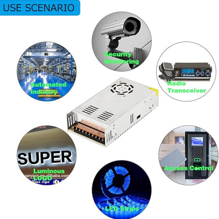 SUPERNIGHT - 12V 30A 360W Schakelvoeding met Beveiliging – Voor LED, 3D-printers en Meer
