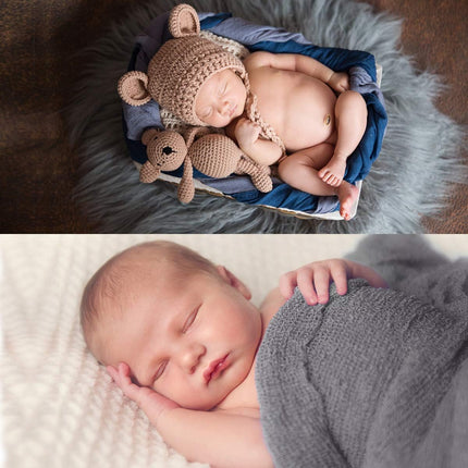 Multifunctionele Babyfotografie Set - Zachte Deken & Wikkel, Uniseks Design