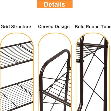 3-Lagen Metalen Plantenrek- Kleur Brons – Vintage Stijl en Grote Capaciteit