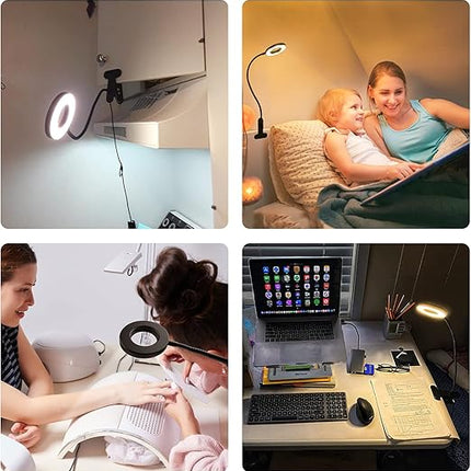 Leeslamp - Clip on – 3 Lichtstanden – Flexibele Hals