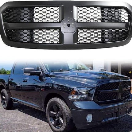 Grill passend für Dodge RAM 1500 2014–2017 – glänzendes Schwarz, ABS