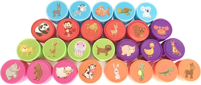 Animal Stamps for Kids,26 Pcs Self-inking Washable Stampers Toys for Kids Crafts Party Favor,School Prizes,Birthday Gift,Leather Props