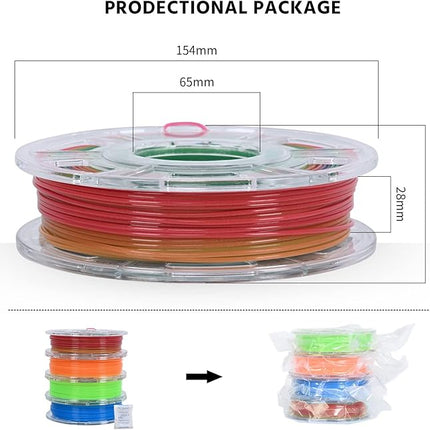 Filament voor 3D-printers - Glow in the Dark - PLA Filament Set – 4 x 250g – 1.75mm