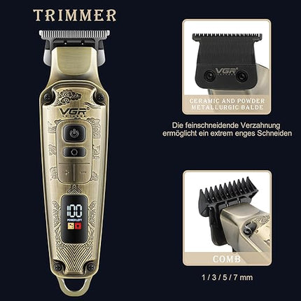 Draadloze Baard - Haar en Grooming Trimmer - LED Display - Complete Set