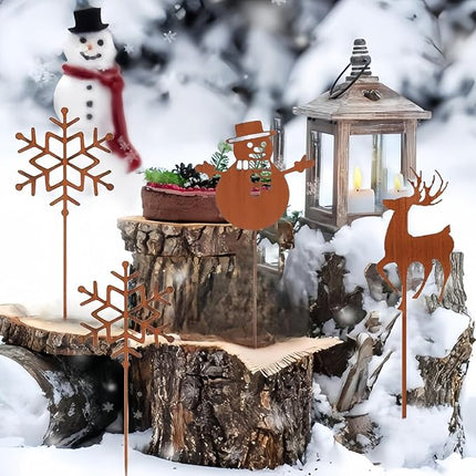 Kerstdecoratie voor Buiten en Binnen - Set van 11 - Metalen Roest Haringen