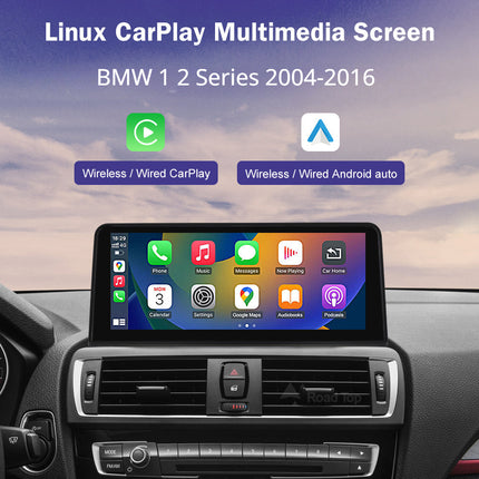 Autoradio und Multimedia-Bildschirm – CarPlay – passend für BMW 1/2 Serie (2004–2016).