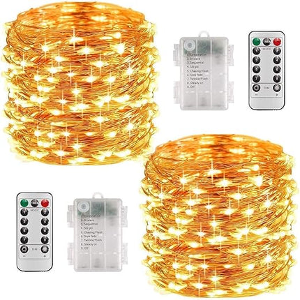 LED lichtsnoeren Set – 2 x 8M - met afstandsbediening – 8 modi