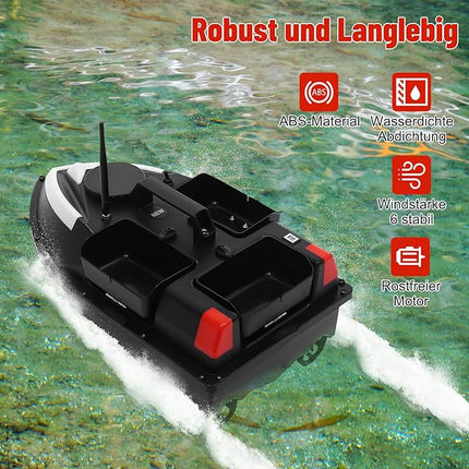 Voerboot - GPS - LED - Grote aasbak - 3 uur Vaartijd