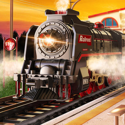Elektrische Stoomtrein Set met Rook, Geluid en Verlichting – Compleet Spoornet