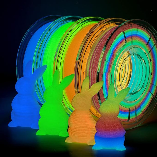 Filament voor 3D-printers - Glow in the Dark - PLA Filament Set – 4 x 250g – 1.75mm