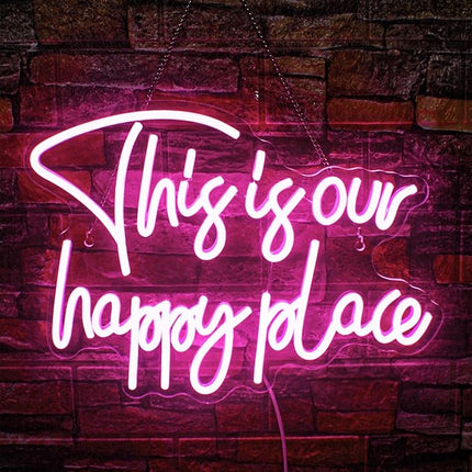 Neon Mood Light Board - This is Our Happy Place - Dimbaar