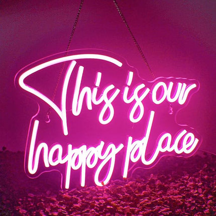 Neon Mood Light Board - This is Our Happy Place - Dimbaar