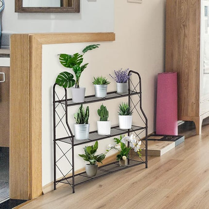 3-Lagen Metalen Plantenrek- Kleur Brons – Vintage Stijl en Grote Capaciteit