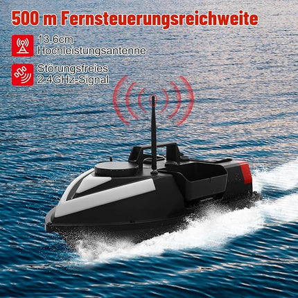 Voerboot - GPS - LED - Grote aasbak - 3 uur Vaartijd