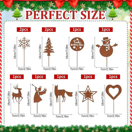 Kerstdecoratie voor Buiten en Binnen - Set van 11 - Metalen Roest Haringen