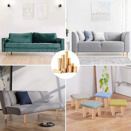 4x Houten Meubelpoten 15 cm – Stevig, Inclusief Montageplaten en Pads