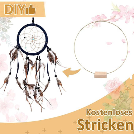 Gouden Decoratieve Ringen met Houten Basis - Set van 6