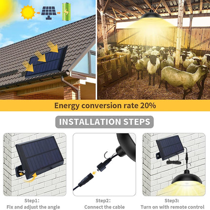 Industriële Tuinlamp - Solar - Afstandbediening - 4 Modi - Waterdicht