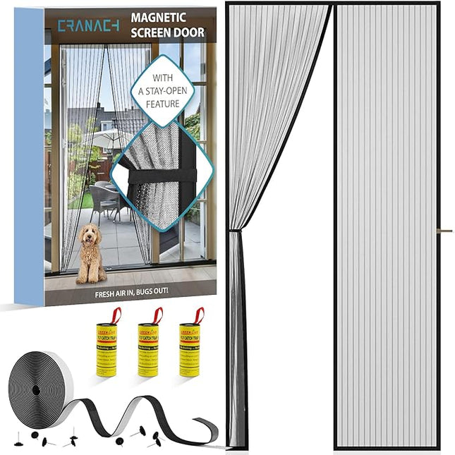 Moskitonetz - Fliegengitter für Tür - Magnetisch - 100 x 210 cm - Inklusive 3 Fliegenfänger
