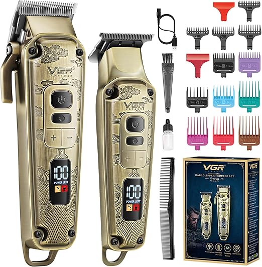 Draadloze Baard - Haar en Grooming Trimmer - LED Display - Complete Set