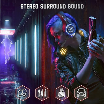 Universelles Gaming-Headset – tiefer Bass-Stereo-Surround-Sound mit geräuschunterdrückendem Mikrofon – kompatibel mit PS4, PS5, PC, Xbox-Serie