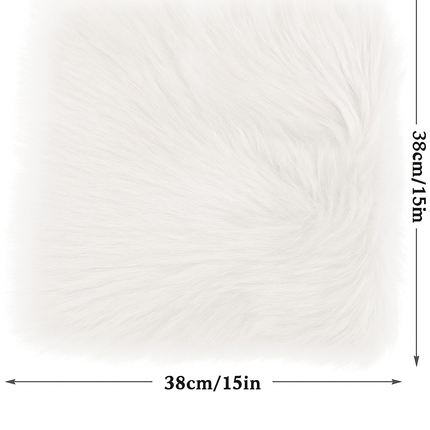 Teppich – Weiß, quadratisch – 38 x 38 cm – Weich und stilvoll – Rutschfest – Waschbar