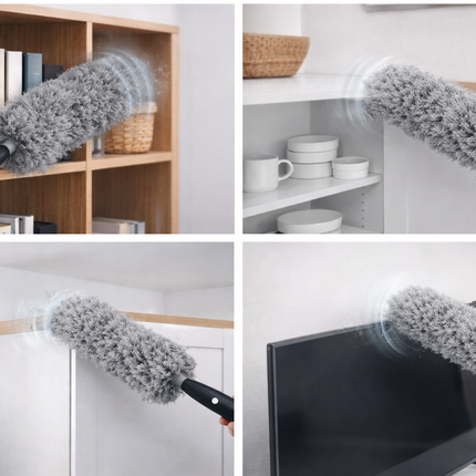 Elektrische Microvezel Spleetreiniger - Draadloos –  Wasbare Plumeau - Turbo Duster