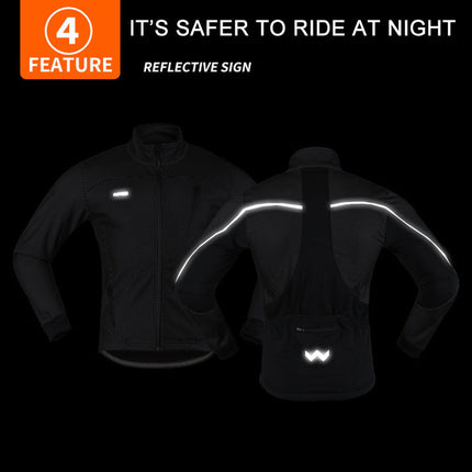 Fleece Cycling Jacket Man Winter Thermal Mountain Bike Jacket Waterproof Bicycle Jacket Windproof Reflective MTB Jacket