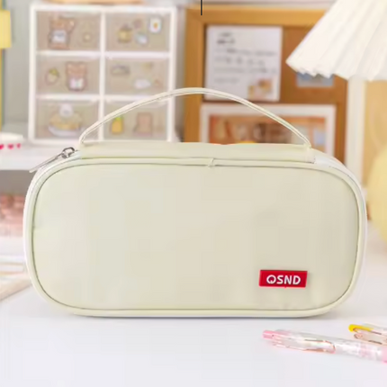 Etui - Geel – Meerdere Vakken en Handvat - 23x10x8cm